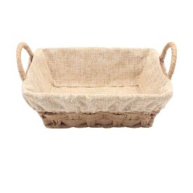 Cesto Retangular Com Forro Havan Casa 27Cm - Natural