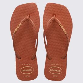 Chinelo Havaianas Feminino Slim Square Logo Pop Up