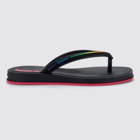 Chinelo Ipanema Infantil Glow Preto/Preto/Rosa
