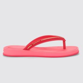 Chinelo Ipanema Infantil Glow Rosa Medio/Rosa/Dourado