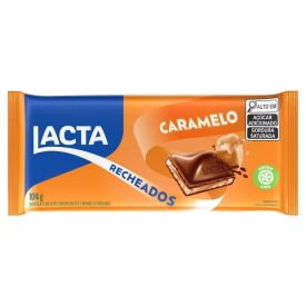 Barra De Chocolate Ao Leite Recheado De Caramelo Lacta - 104g