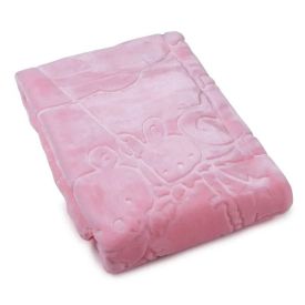 Cobertor De Bebê 100% Poliéster Alto Relevo Yoyo - Rosa
