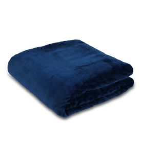 Cobertor Casal Liso 100% Poliéster Premier Havan Casa - Azul