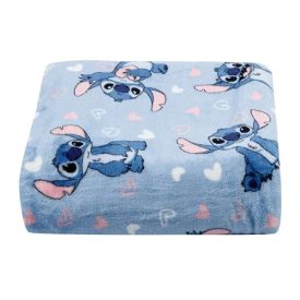 Cobertor Infantil 100% Poli&eacute;ster Estampado Disney - Stitch Cora&ccedil;&otilde;es