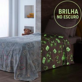 Cobertor Infantil Mágico Encantos Brilha No Escuro Havan Kids - Game Lets Go Cinza
