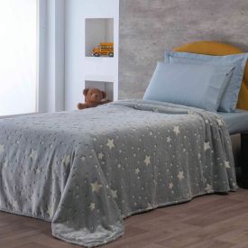 Cobertor Infantil Mágico Encantos Brilha No Escuro Havan Kids - Stars Cinza