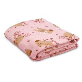 Cobertor Infantil Solteiro Lumini Havan Kids - Capivara Rosa