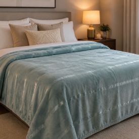 Cobertor King 100% Poliéster Elegance Havan Casa - Verde Capri