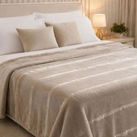 Cobertor Queen 100% Poliéster Elegance Havan Casa - Cru