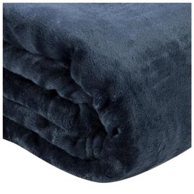 Cobertor Queen Microfibra Velour Neo Clássico Camesa - Azul Escuro