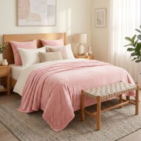 Cobertor Queen Neo Velour Camesa - Rosa
