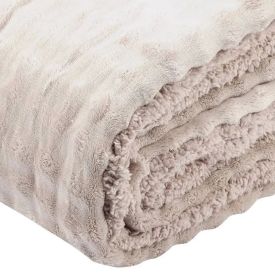 Cobertor Requinte Queen Sherpa Havan Casa - Bege
