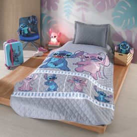 Cobre Leito Solteiro Infantil Disney Hedrons 1 Pç - Stitch Fotos