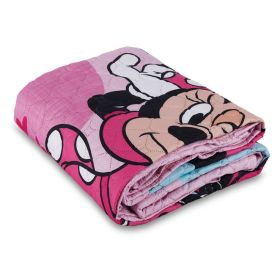 Cobre Leito Solteiro Infantil Disney Hedrons 1 Pç - Minnie Alegre
