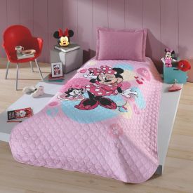 Cobre Leito Solteiro Infantil Disney Hedrons 1 Pç - Minnie Alegre