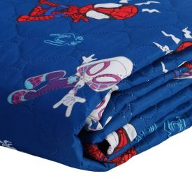 Cobre Leito Solteiro Disney Hedrons 1 Pç - Spidey Webs Rotativo