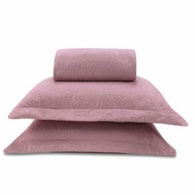 Kit Colcha King 100% Poliéster Lisa Versalhes Havan Casa 3 Peças - Rosa Velho