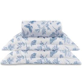 Kit Colcha King Versalhes Estampada Havan Casa 3 Peças - Floral Azul