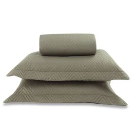 Kit Colcha Queen 100% Poliéster Lisa Versalhes Havan Casa 3 Peças - Taupe
