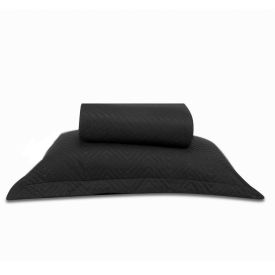 Kit Colcha Solteiro 100% Poli&eacute;ster Versalhes Havan Casa 2 Pe&ccedil;as - Preto