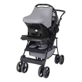 Kit Carrinho de Bebê Solare e Bebê Conforto Tutti Baby - Cinza Mescla