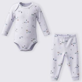 Conjunto Bebê Menino Body Manga Longa e Calça Yoyo Baby Estampado
