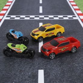 Conjunto Bs Street Carros e Motos Bs Toys 4 Pe&ccedil;as - Sortido
