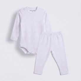 Conjunto Térmico Bebê Menina Body e Calça Yoyo Baby Branco