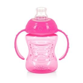 Copo com Alça e Super Bico de Silicone Nuby 240Ml - Rosa