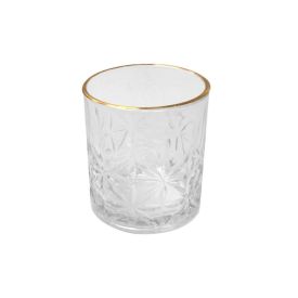 Copo de Whisky Flower Havan Casa 330Ml - Filete Dourado