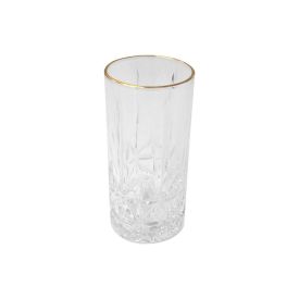 Copo Long Drink Com Filete Dourado Flower Havan Casa - 340ml