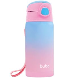 Copo Térmico Infantil Parede Dupla com Canudo 400 ml Buba - Rosa