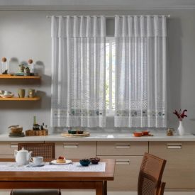 Cortina para Cozinha 2,00X1,20 m Valencia Renda Havan Casa - Chá Da Tarde