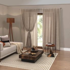 Cortina para Sala e Quarto 2,60X1,70 m com Forro Ibiza Havan Casa - Bege