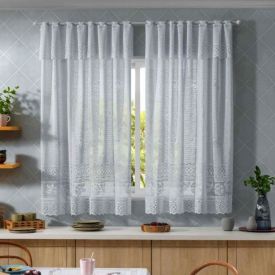 Cortina Para Cozinha 2,00X1,50 M Valencia Lisa Havan Casa - Branco