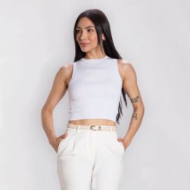 Cropped Regata Feminino Tricot Patricia Foster