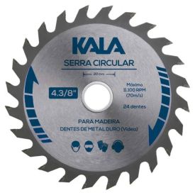 Disco De Serra Circular 4.3/4" 24 Dts 20Mm Kala - Aço 