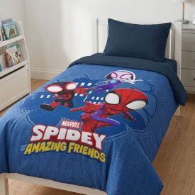 Edredom Disney Solteiro 1,60M X 2,40M Hedrons - Spidey Time