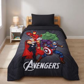 Edredom Disney Solteiro 1,60M X 2,40M Hedrons - Avengers Universe