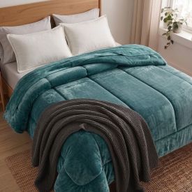 Edredom King Plush Inove Provence Havan Casa - Verde