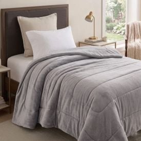 Edredom Provence Liso Solteiro 1,60M X 2,20 m - Cinza