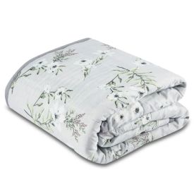 Edredom Queen Dupla Face Bellagio Havan Casa - Floral Cinza