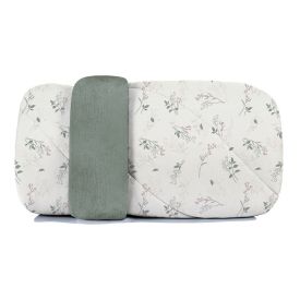 Edredom Solteiro Dupla Face Malha Blend Altenburg  - Olivia Floral Verde