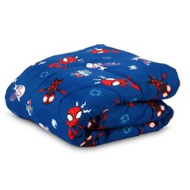 Edredom Solteiro 100% Poliéster Disney Hedrons - Spidey Webs Rotativo
