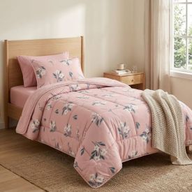Edredom Solteiro Estampado Bellagio Havan Casa - Luna Floral Rosa