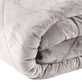 Edredom Solteiro Plush Inove Provence Havan Casa - Taupe