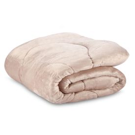 Edredom Solteiro Plush Inove Provence Havan Casa - Bege