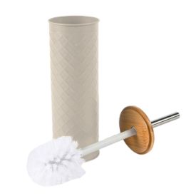Escova Sanitária com Tampa de Bambu Havan Casa - Taupe