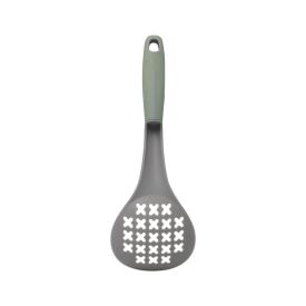 Escumadeira De Nylon Com Cabo Em Borracha Havan Casa 31Cm - Cinza e Verde