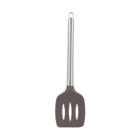 Espátula Vazada Silicone com Cabo Inox Havan Casa 35Cm - Cinza